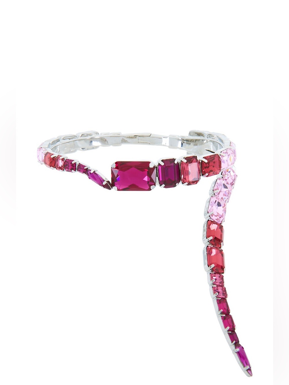NEW AREA Ombre Crystal Wrap Choker Necklace in Ombre Pink